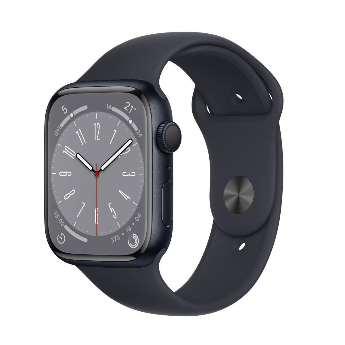 MNP13AE/A/Apple Watch Series 8 GPS 45mm Midnight Aluminium Case with Midnight Sport Band - Regular Midnight / 8 / 45MM