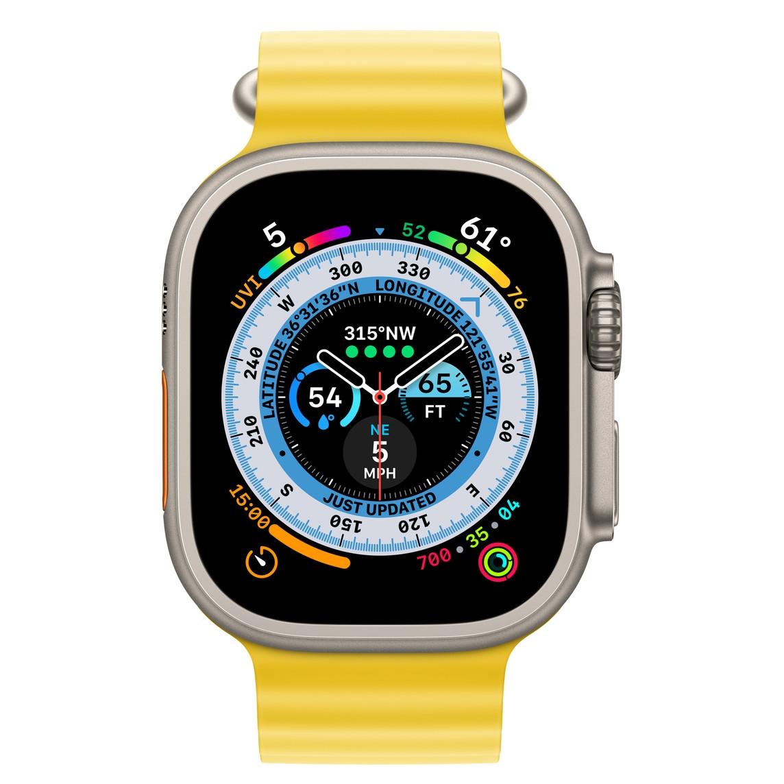 MNHG3AE/A / Apple Watch Ultra GPS + Cellular, 49mm Titanium Case with Yellow Ocean Band Yellow / Device / 49MM