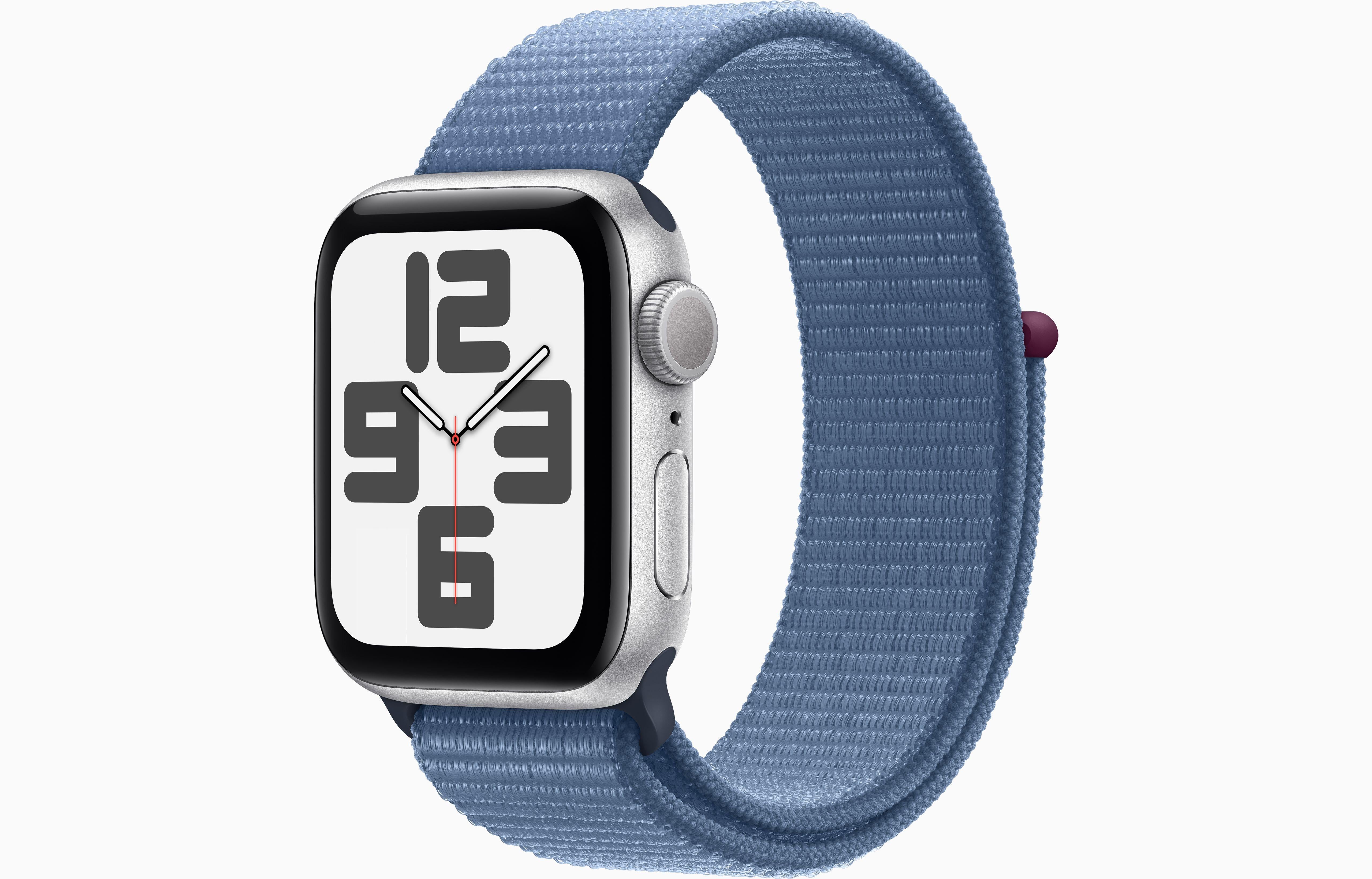 MRE33QA/A /Apple Watch SE GPS 40mm Silver Aluminium Case with Winter Blue Sport Loop Blue / Device / 40MM