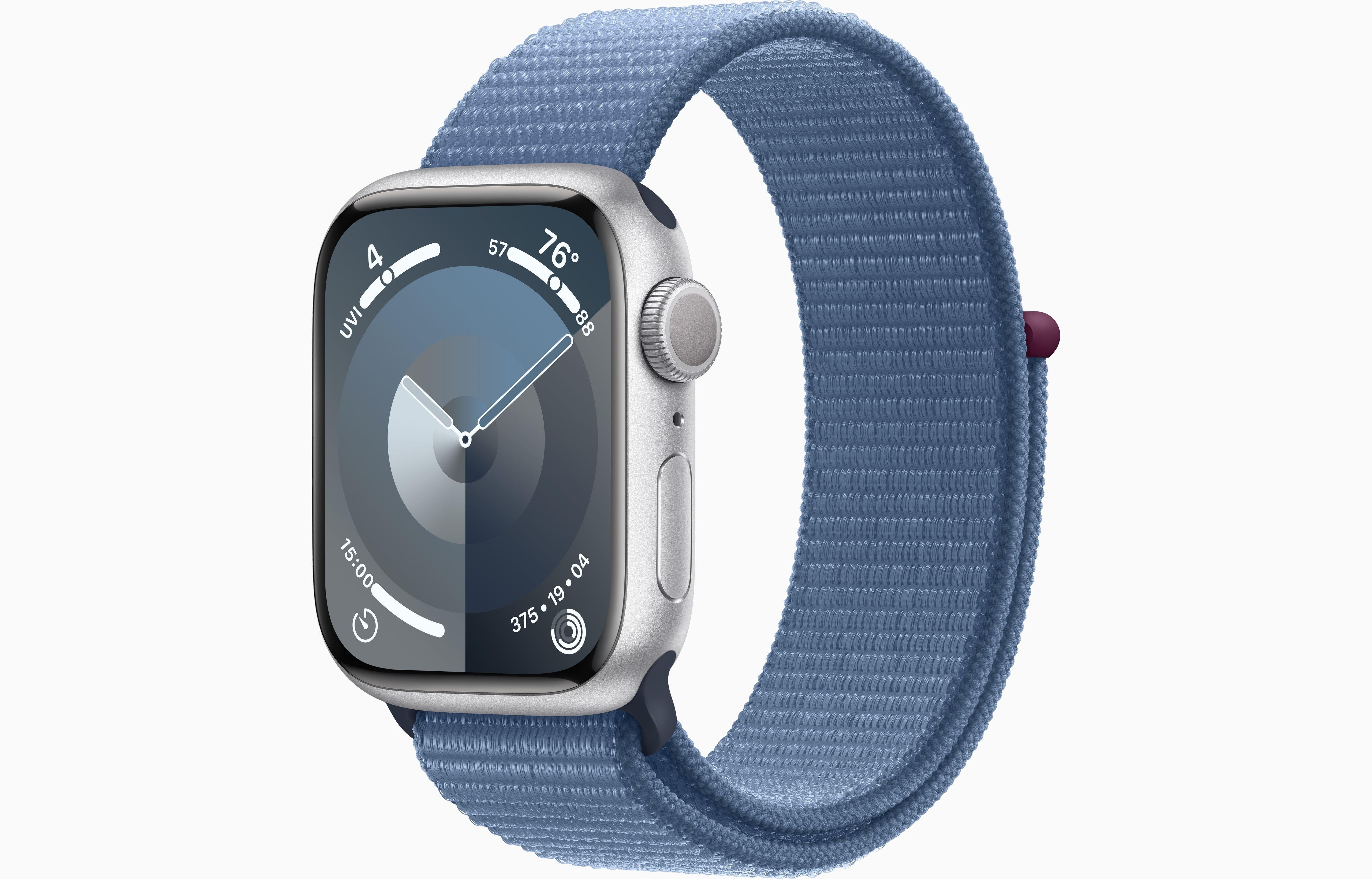 Watch Series 9 Gps 41Mm Silver Aluminium Case With Winter Blue Sport Loop