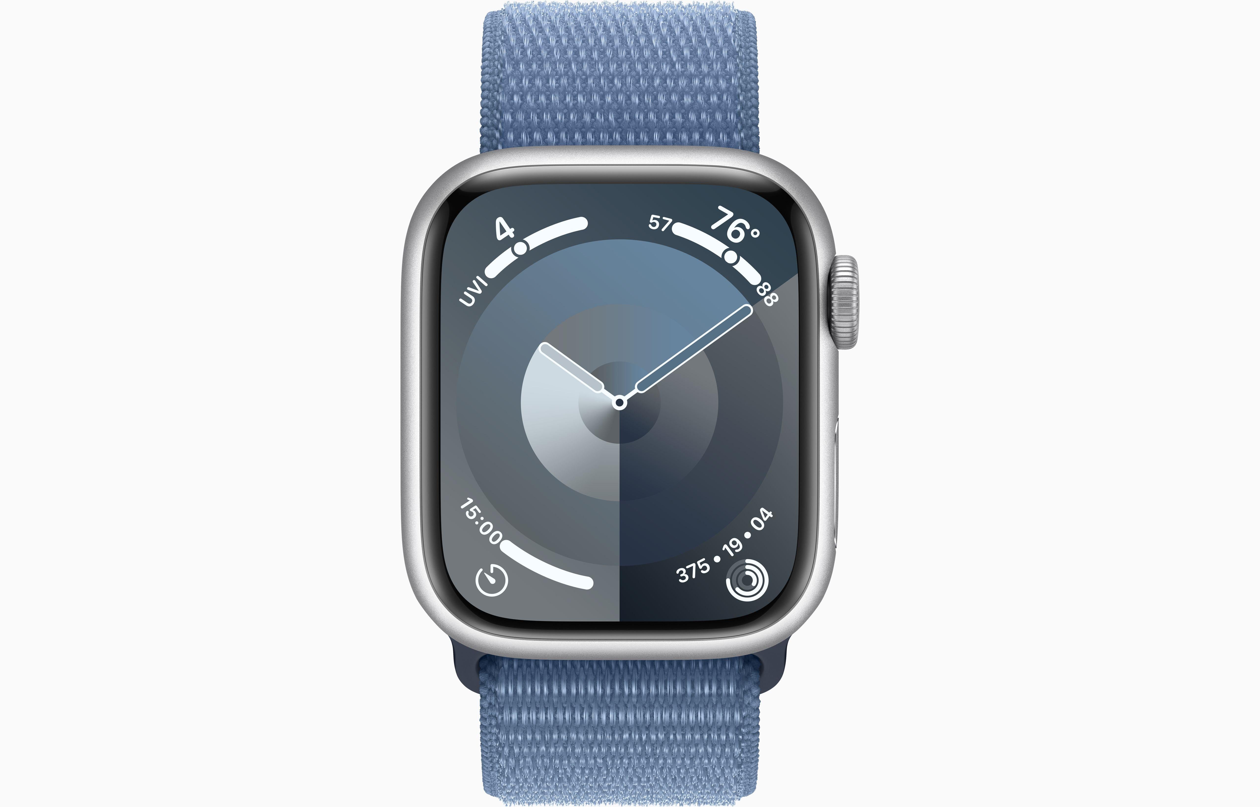 MR923QA/A /Apple Watch Series 9 GPS 41mm Silver Aluminium Case with Winter Blue Sport Loop Blue / 9 / 41MM