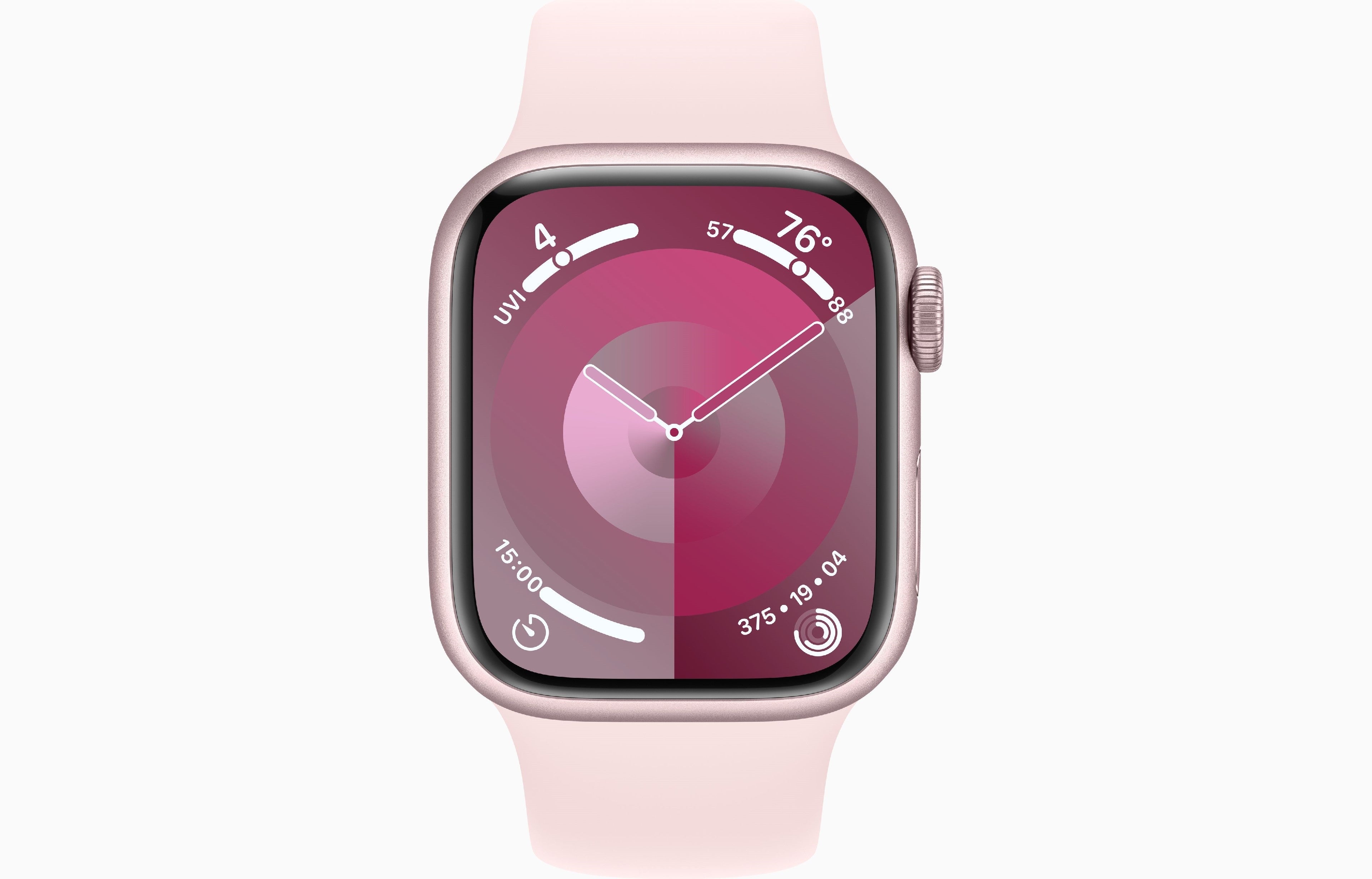 MR933QA/A /Apple Watch Series 9 GPS 41mm Pink Aluminium Case with Light Pink Sport Band - S/M