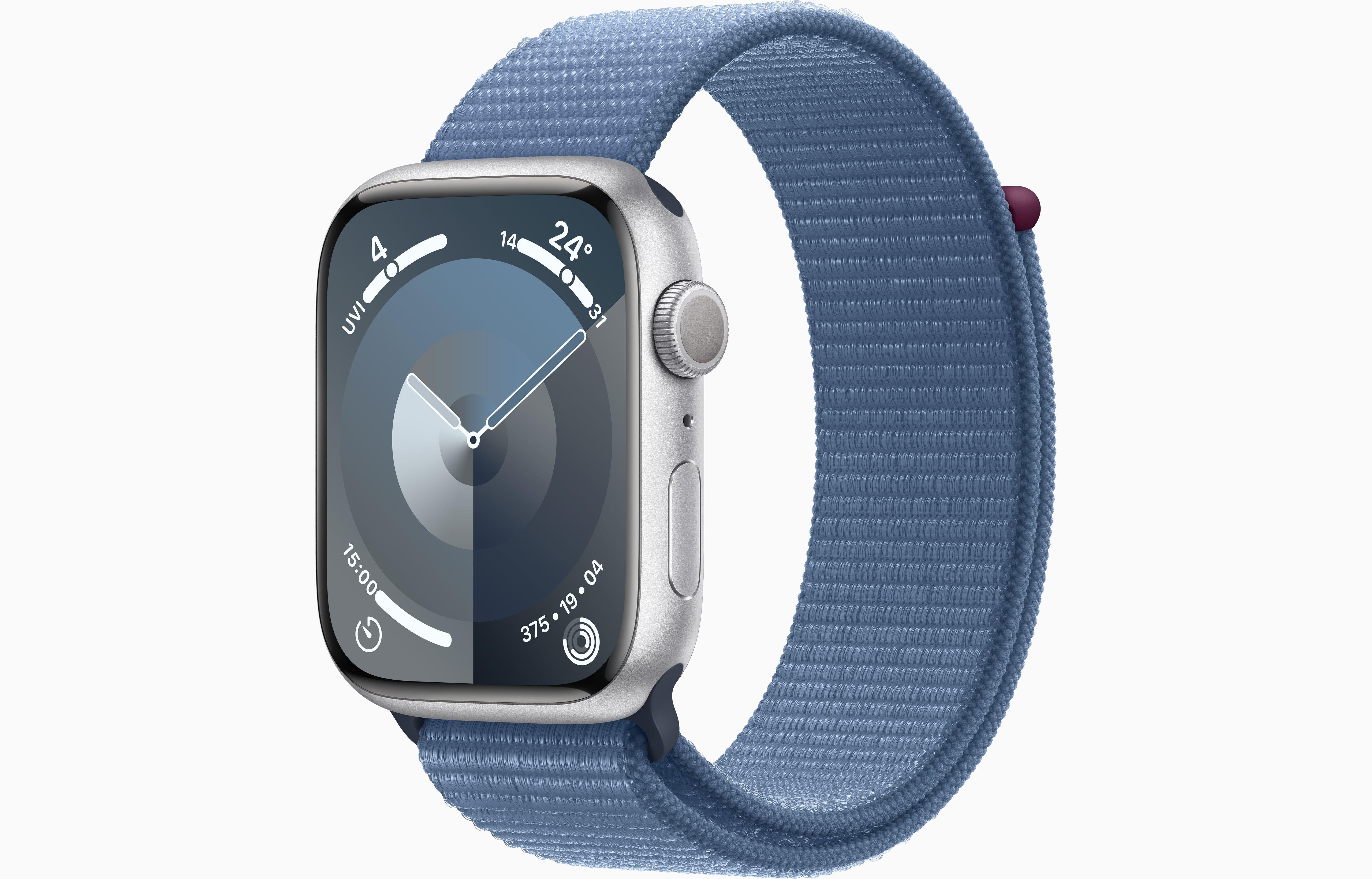 Watch Series 9 Gps 45Mm Silver Aluminium Case With Winter Blue Sport Loop