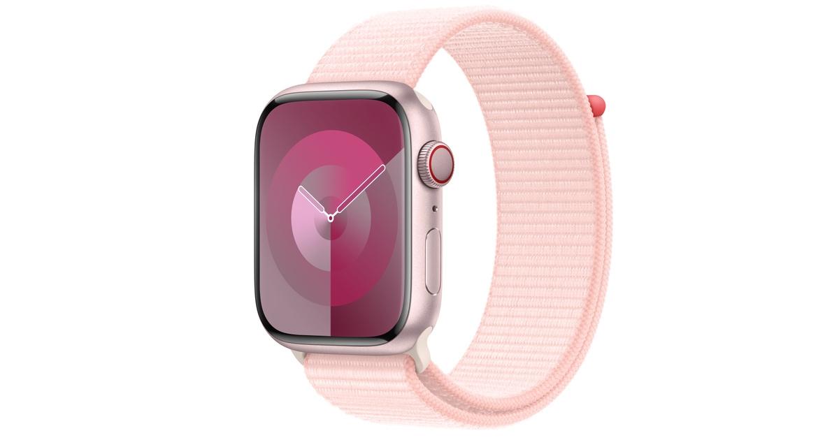 MR9J3QA/A /Apple Watch Series 9 GPS 45mm Pink Aluminium Case with Light Pink Sport Loop Pink / 9 / 45MM