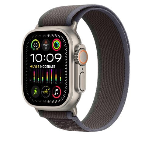 MRF63AE/A /Apple Watch Ultra 2 GPS + Cellular, 49mm Titanium Case with Blue/Black Trail Loop - M/L Black / Device / 49MM