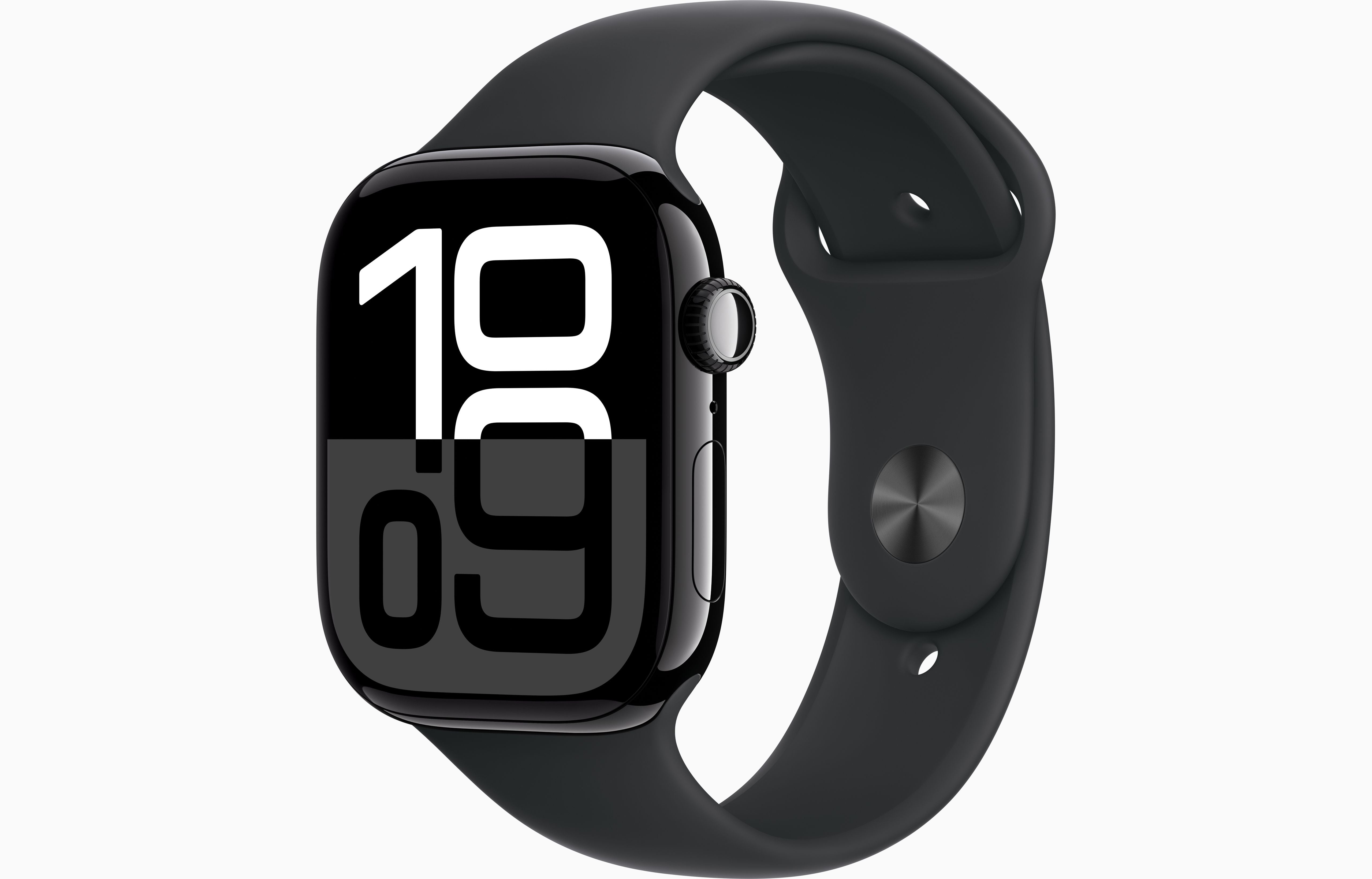 Apple Watch Series 10 GPS 46Mm Jet Black Aluminium Case, Black Sport Band, M/L