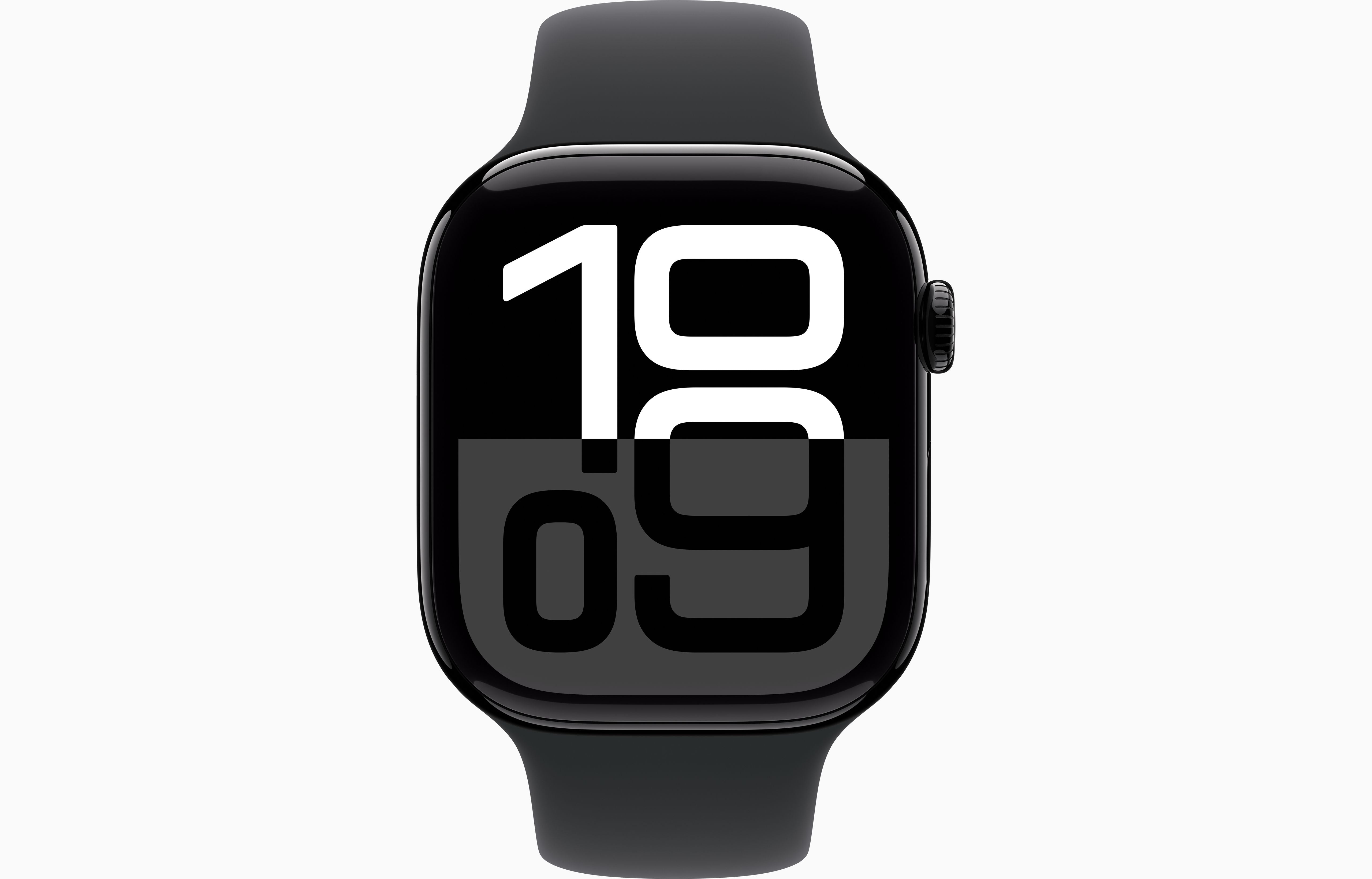 Apple Watch Series 10 GPS 46Mm Jet Black Aluminium Case, Black Sport Band, S/M