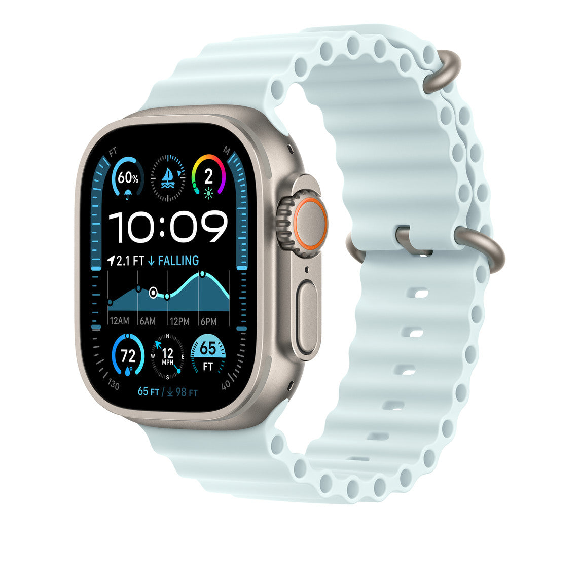 Apple 49Mm Ice Blue Ocean Band Extension