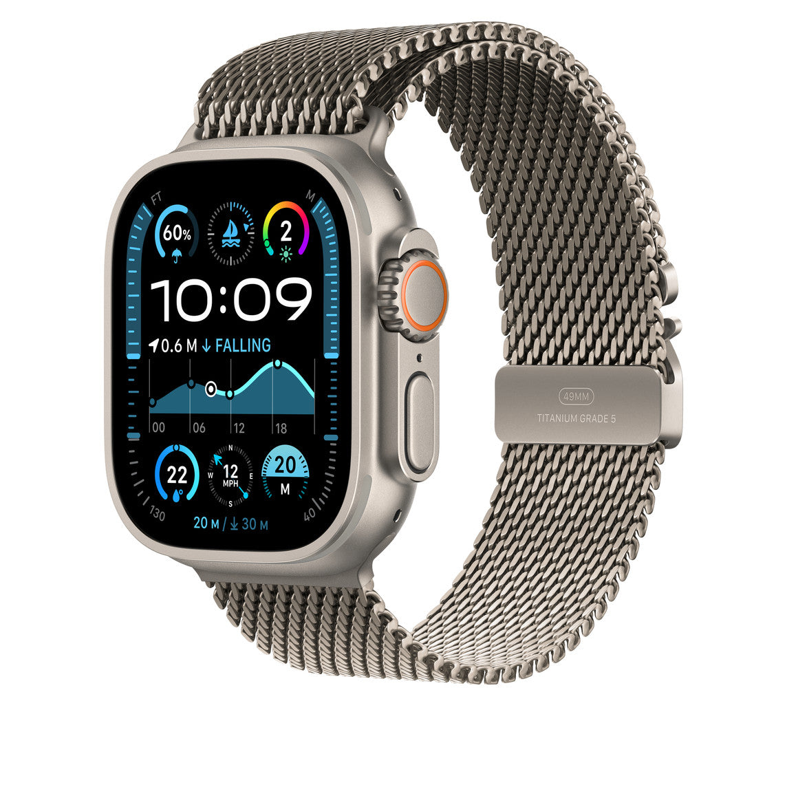 Apple 49Mm Natural Titanium Milanese Loop, Small