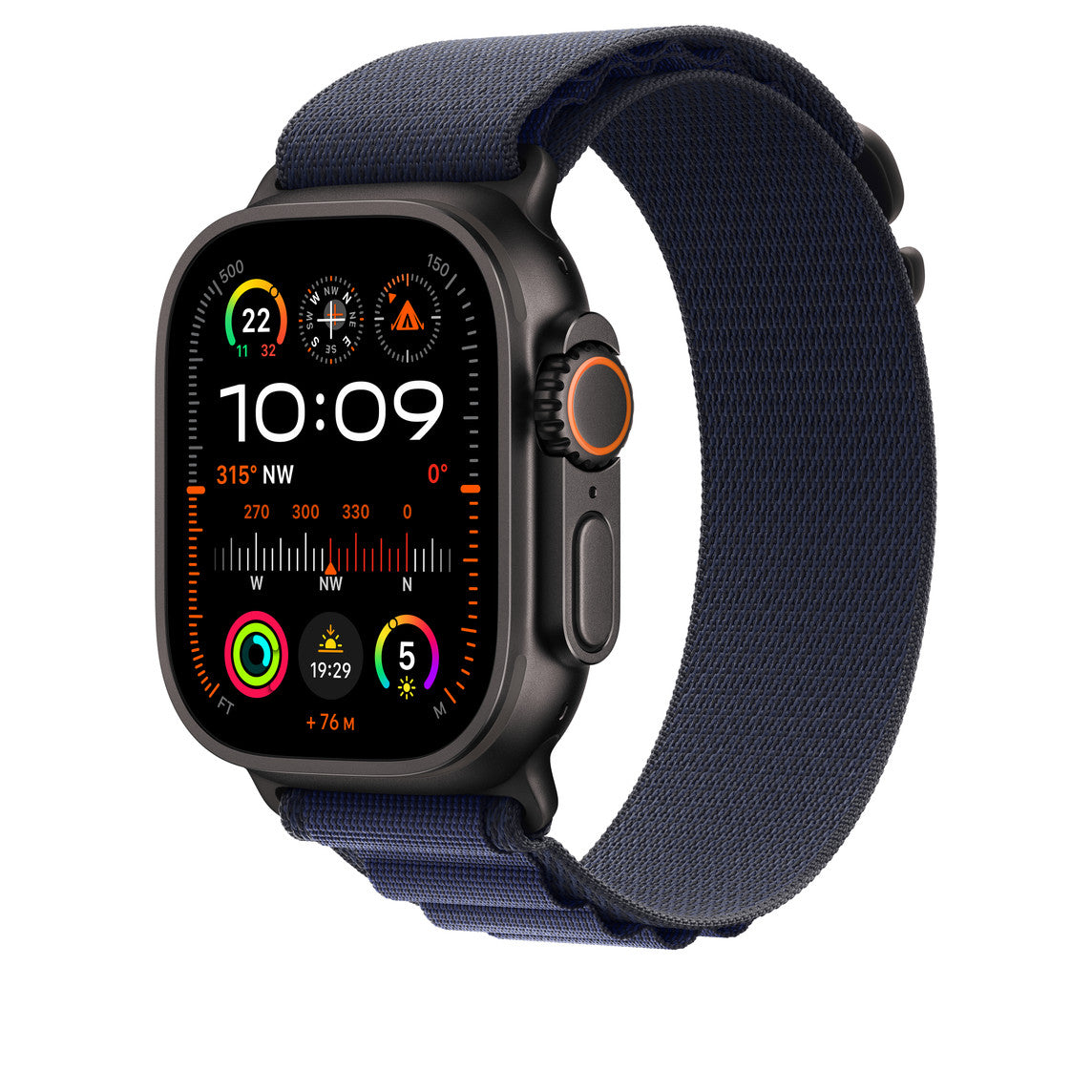 سوار Apple Band 49Mm Navy Alpine Loop، صغير