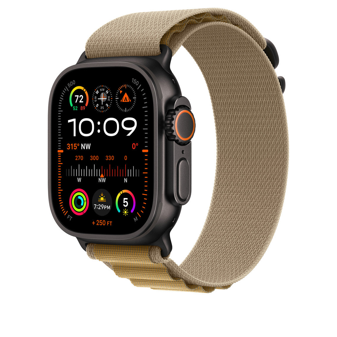 سوار Apple Band مقاس 49 مم، حلقة Alpine باللون البني، كبير