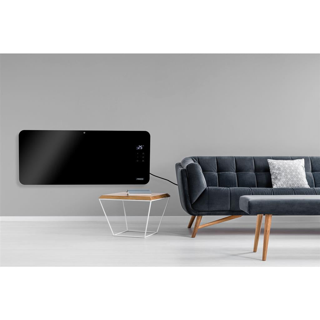 Princess Smart Glass Panel Heater, 2000Watts, Wifi Enabled Device App, Black Princess Smart Glass Panel Heater, 2000Watts, Wifi Enabled Device App, Black