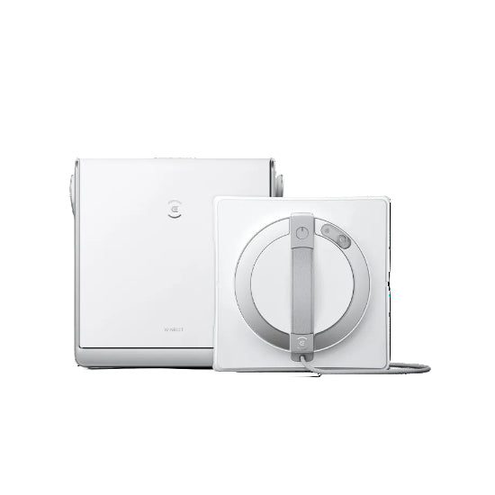 White electronic device with circular component on a white background
