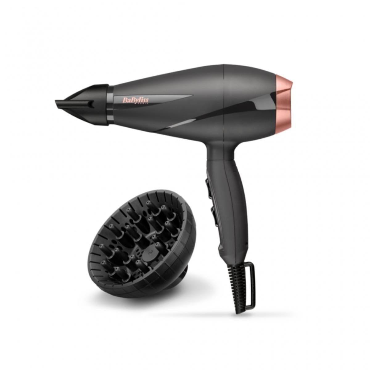 "BaByliss/6709DE AC DRYER 2100W 6MM NOZZLE DIF IONIC GREY HAIR DRYER / 2100 WATTS / GREY