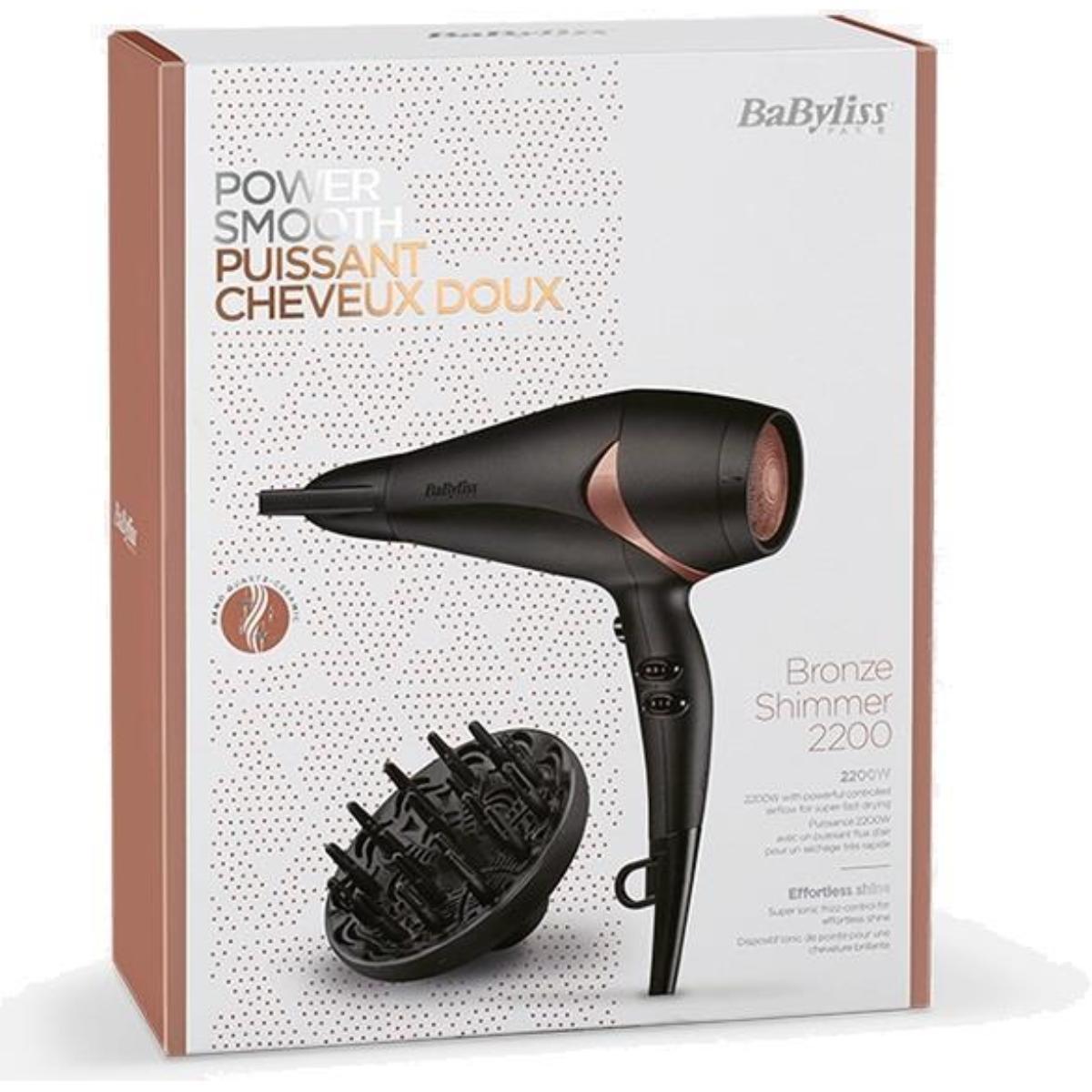 "BaByliss/D566E/ D566SDE / DRYER 2200W BLACK BRONZE SUPER IONIC DIFFUSER, HAIR DRYER / 2200 WATTS / BLACK