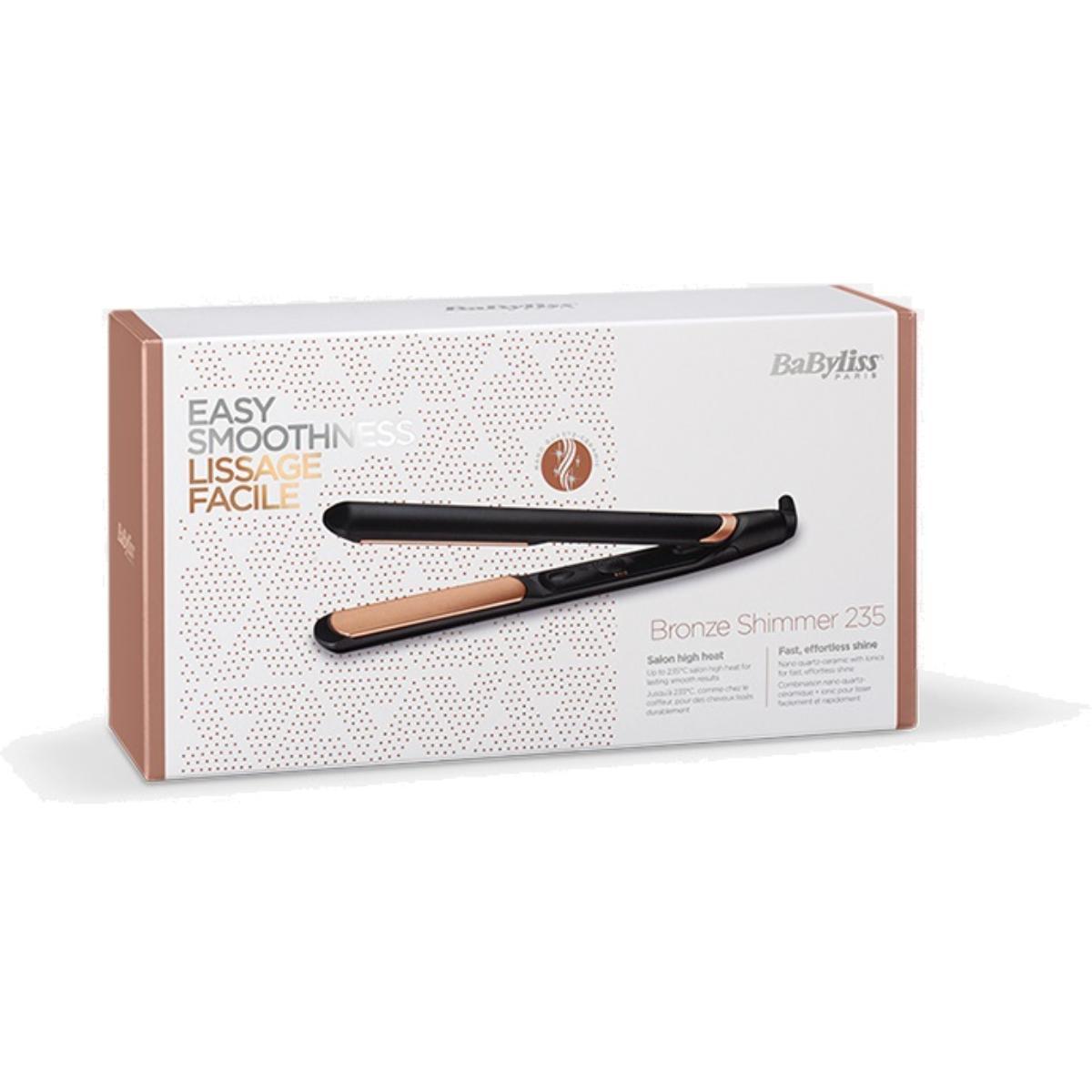 "ST598E/BaByliss STRAIGHTENER 28MM ADV CERAM BRONZ 235C NANO QUARTZ CERAMIC 15SEC HEAT UP, STRAIGHTENER / 28MM