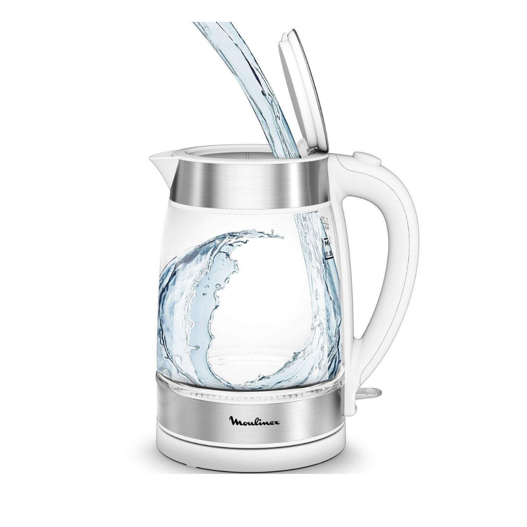 Moulinex Glass Kettle, 1.7Lit, 2200Watts, White