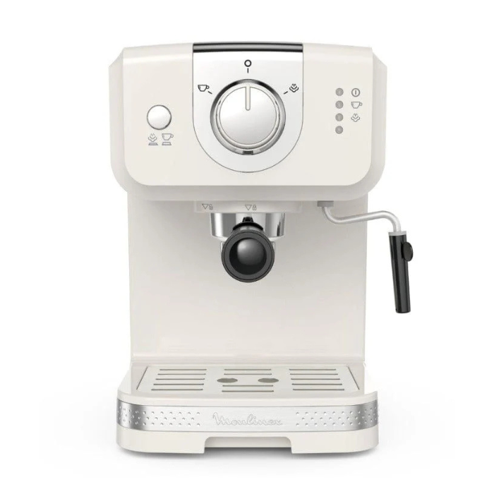 Moulinex Opio Soleil Espresso Machine, Retro Compact 15Bar, 1090Watts, White Moulinex Opio Soleil Espresso Machine, Retro Compact 15Bar, 1090Watts, White