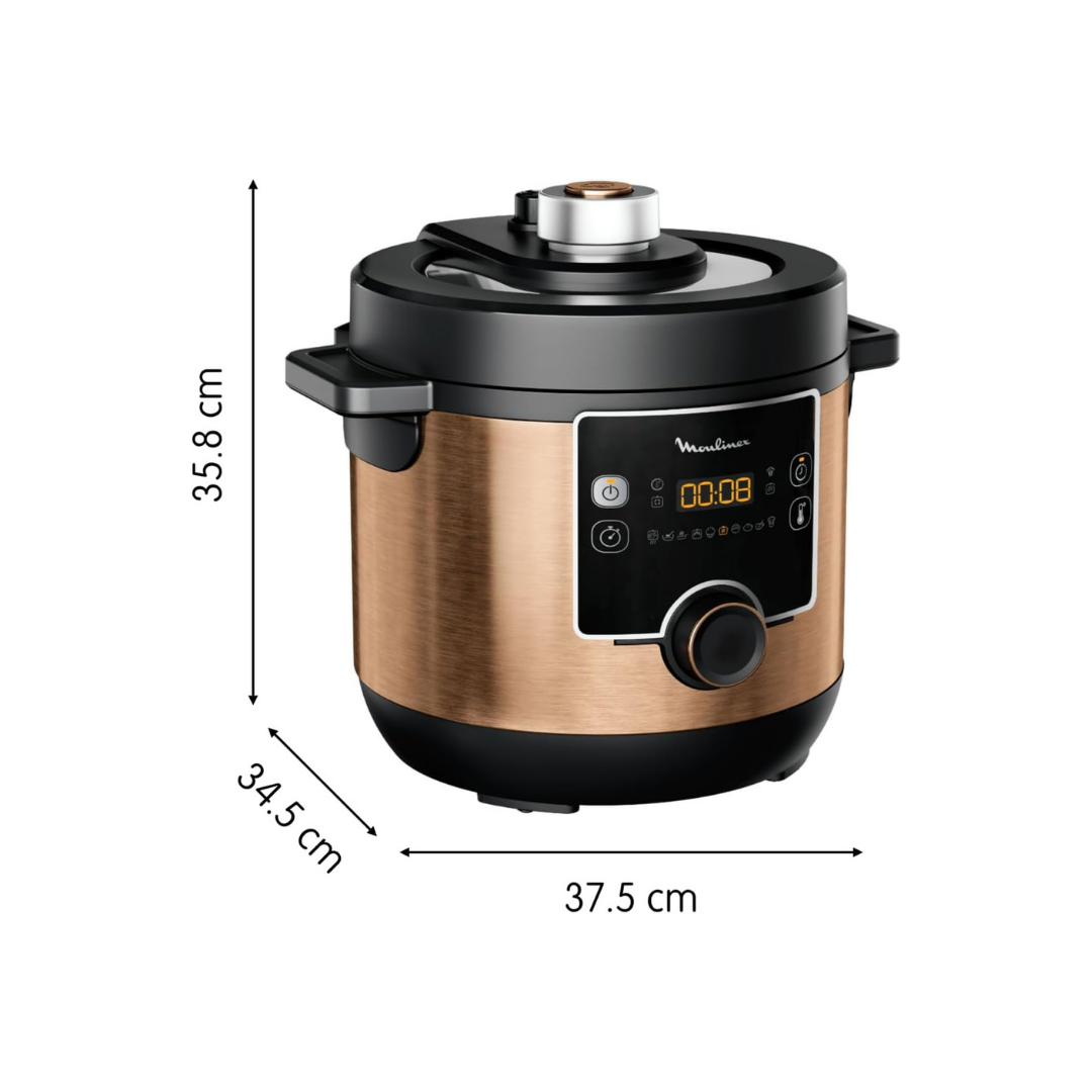 Moulinex Pressure Cooker, 7.6Lit, 1200Watts, Gold Moulinex Pressure Cooker, 7.6Lit, 1200Watts, Gold