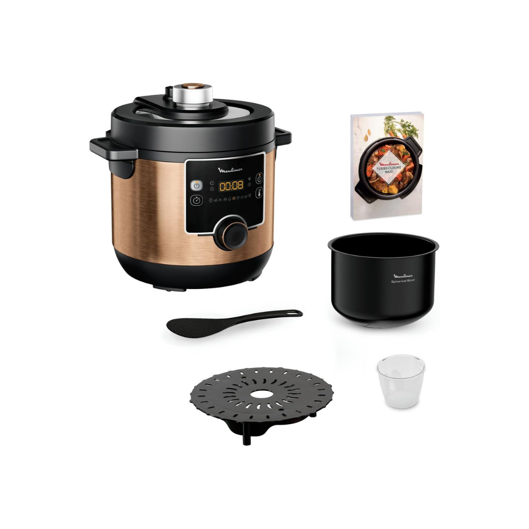 Moulinex Pressure Cooker, 7.6Lit, 1200Watts, Gold Moulinex Pressure Cooker, 7.6Lit, 1200Watts, Gold