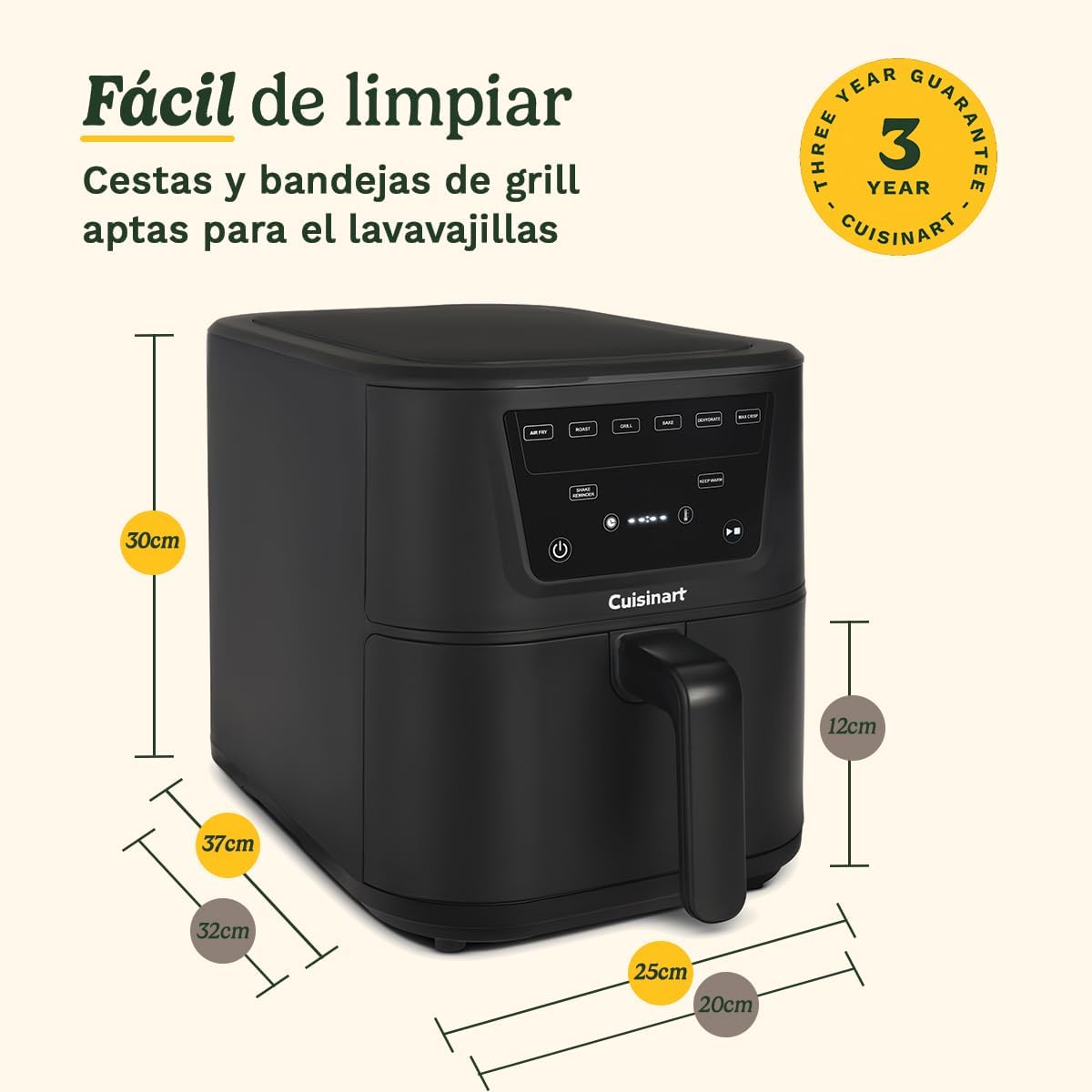 Cuisinart XXL Air Fryers, Compartments Dual Drawers, 10.4Lit, 2400Watts, Black