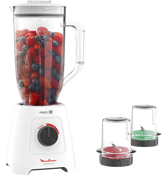 Moulinex Blender 2 Grinder, 2.8Lit, 600Watts, White Moulinex Blender 2 Grinder, 2.8Lit, 600Watts, White