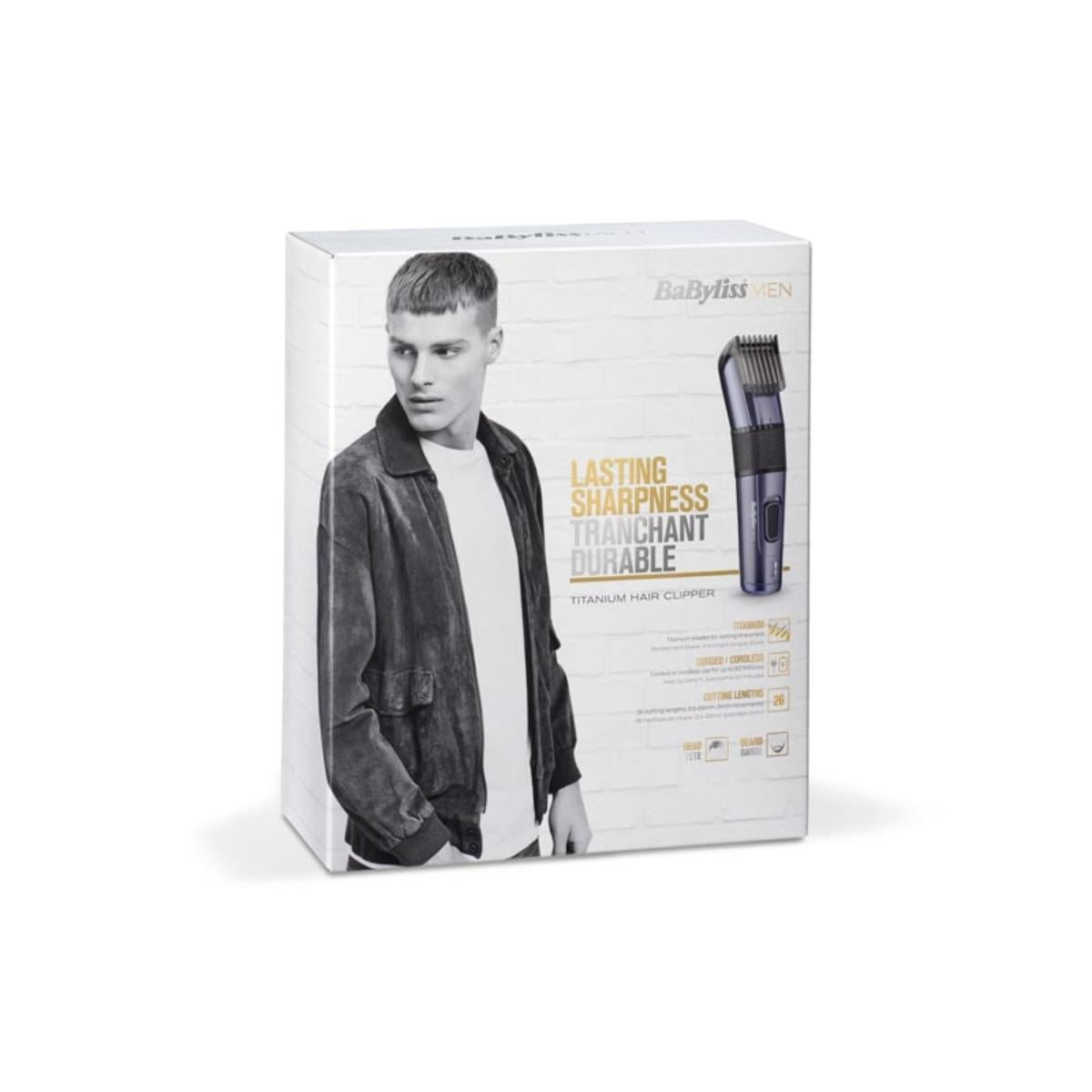 "E976E/BaByliss LASTING SHARPNESS TRANCHANT DURABLE TITANIUM HAIR CLIPPER HAIR CLIPPER / CORDLESS / TITANUIM