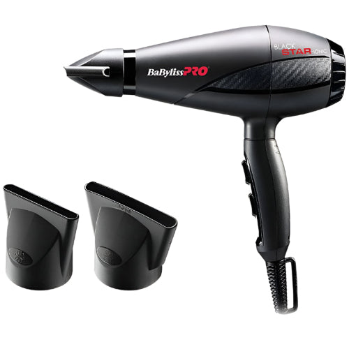 BaBylissPro hair dryer with attachments on a white background