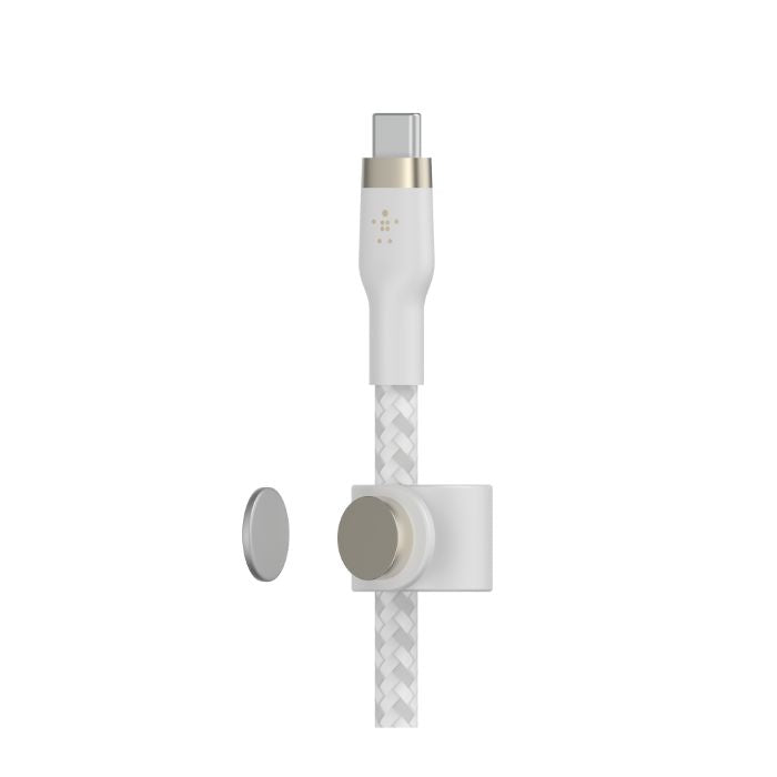 Belkin Boost Charge PRO Flex USB-C Braided Silicone Cable with Lightning Connector, 1Mm, White