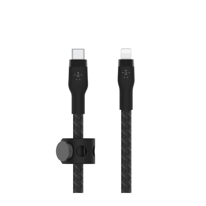 Belkin Boost Charge PRO Flex USB-C Braided Silicone Cable with Lightning Connector, 3Mm, Black
