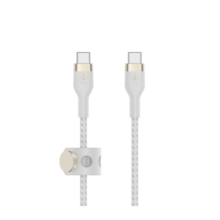 Belkin Boost Charge PRO Flex USB-C to USB-C Braided Silicone Cable, 1Mm, White Belkin Boost Charge PRO Flex USB-C to USB-C Braided Silicone Cable, 1Mm, White