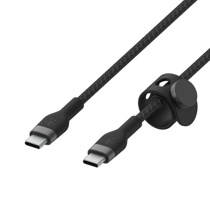 Belkin Boost Charge PRO Flex USB-C to USB-C Braided Silicone Cable, 2Mm, Black Belkin Boost Charge PRO Flex USB-C to USB-C Braided Silicone Cable, 2Mm, Black