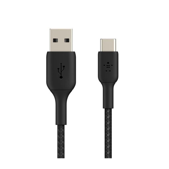 Belkin Boost Charge USB-A to USB-C Braided Cable, 1Mm, Black Belkin Boost Charge USB-A to USB-C Braided Cable, 1Mm, Black