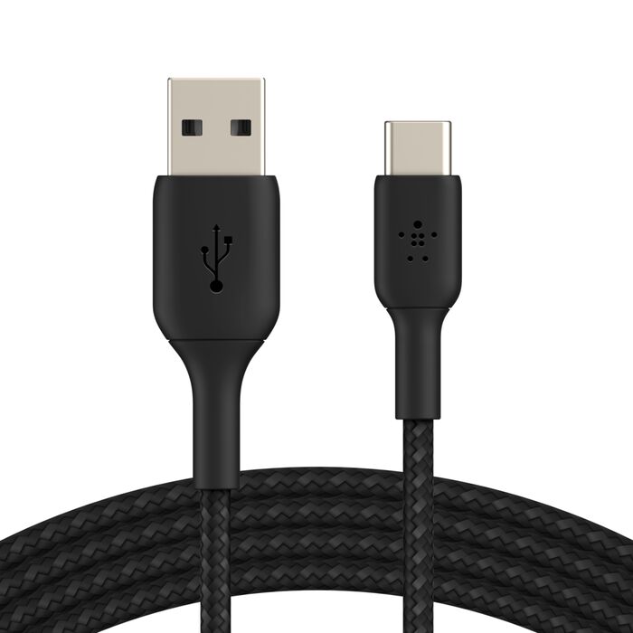 Belkin Boost Charge USB-A to USB-C Braided Cable, 2Mm, Black Belkin Boost Charge USB-A to USB-C Braided Cable, 2Mm, Black