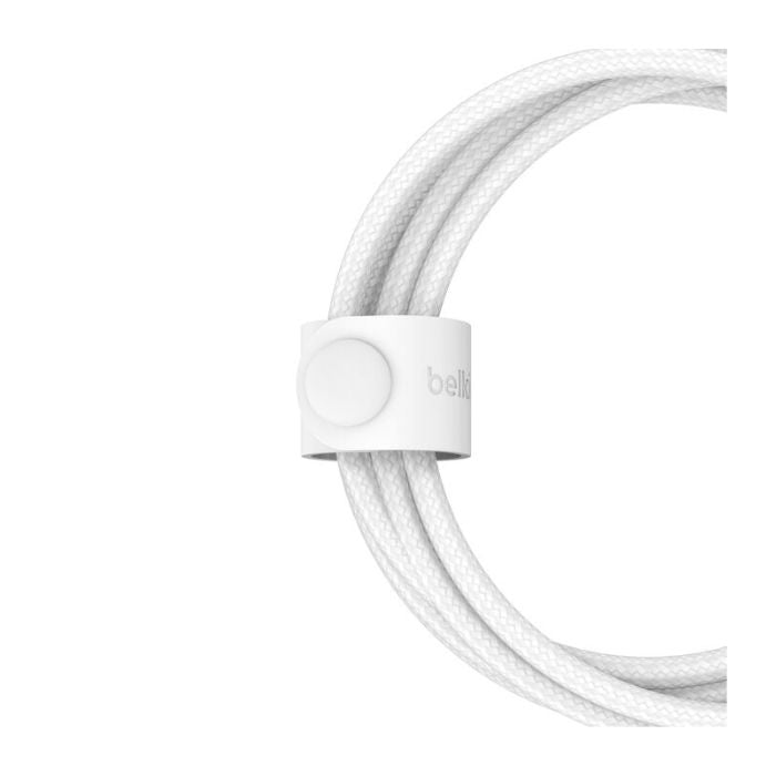 Belkin Boost Charge 2in1 USB-C to USB-C Braided Cable with Lightning adapter, 1.5Mm, White Belkin Boost Charge 2in1 USB-C to USB-C Braided Cable with Lightning adapter, 1.5Mm, White