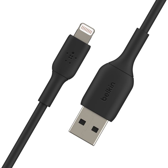 Belkin Boost Charge USB-A to Lightning Cable, 2Mm, Black Belkin Boost Charge USB-A to Lightning Cable, 2Mm, Black