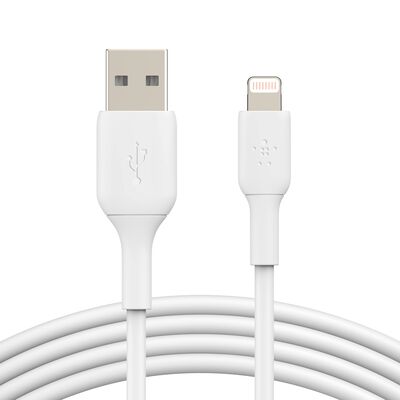 Belkin Boost Charge USB-A to Lightning Cable, 2Mm, White Belkin Boost Charge USB-A to Lightning Cable, 2Mm, White