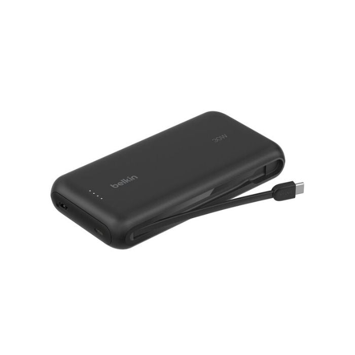 Belkin Boost Charge Power Bank 20000Mah, PD 30Watts with USB-C, Integrated Cable and USB-C & USB-A, Black Belkin Boost Charge Power Bank 20000Mah, PD 30Watts with USB-C, Integrated Cable and USB-C & USB-A, Black