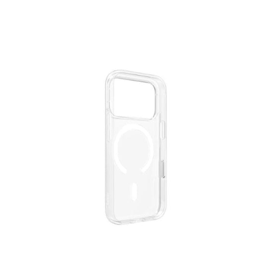 Clear phone case on a white background