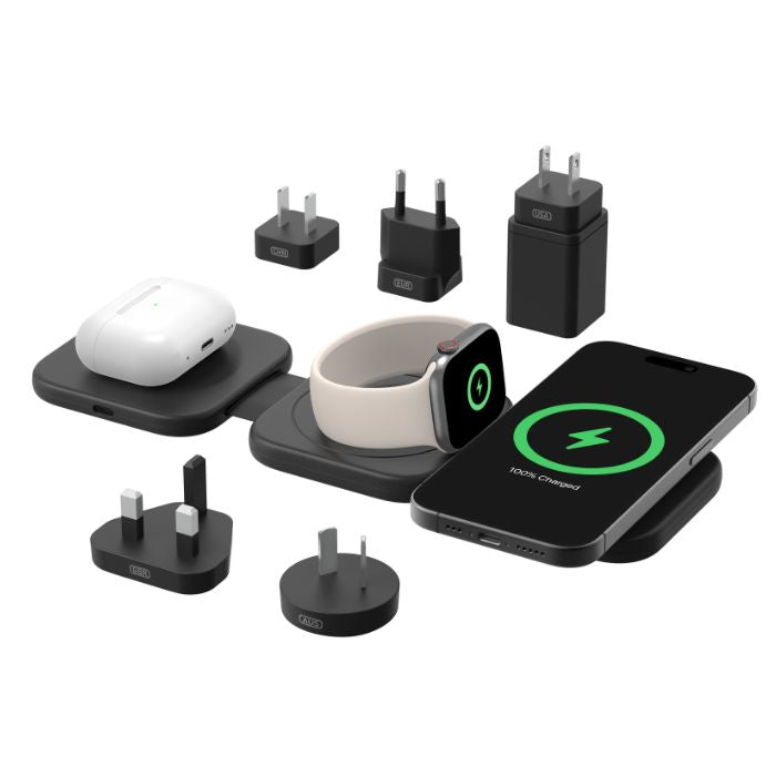 Belkin Boost Charge 3in1 Travel Wireless Charging Pad, Qi2 Magnetic, 15Watts, Black