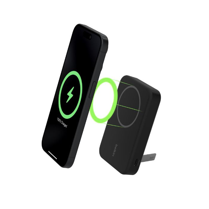 Belkin Boost Charge Qi2 Magnetic Wireless, Power Bank 8000Mah & Stand, 15Watts, Black