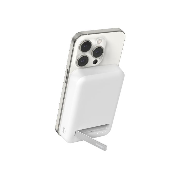 Belkin Boost Charge Qi2 Magnetic Wireless, Power Bank 10000Mah & Stand, 15Watts, White Belkin Boost Charge Qi2 Magnetic Wireless, Power Bank 10000Mah & Stand, 15Watts, White