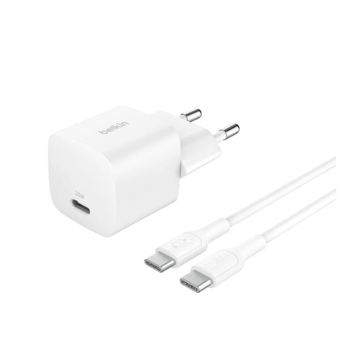Belkin Wall Charger PD, USB-C, 25Watts, Cable 1Mm, White Belkin Wall Charger PD, USB-C, 25Watts, Cable 1Mm, White