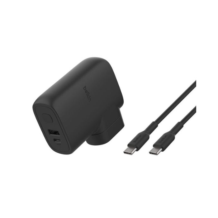 Belkin Wall Charger Hybrid AC & Power Bank, 5000Mah, 45Watts, Black