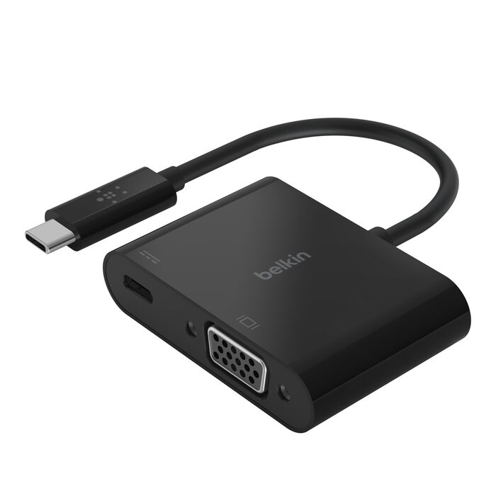Belkin USB-C to VGA Adapter, Up to 60Watts of Power Delivery, Black Belkin USB-C to VGA Adapter, Up to 60Watts of Power Delivery, Black