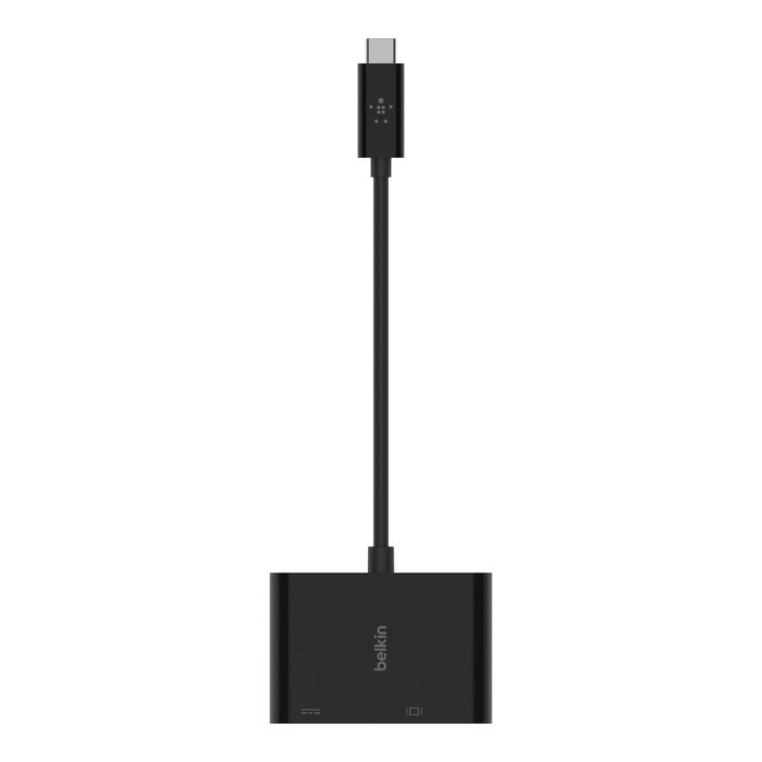 Belkin USB-C to VGA Adapter, Up to 60Watts of Power Delivery, Black