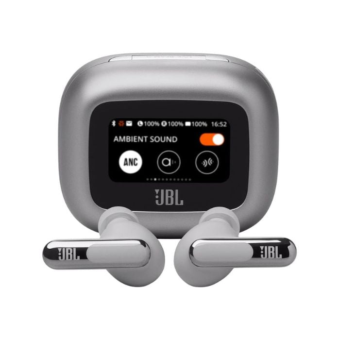 JBL Live Beam 3 True Earbuds, Noise Cancelling, Wireless, Silver