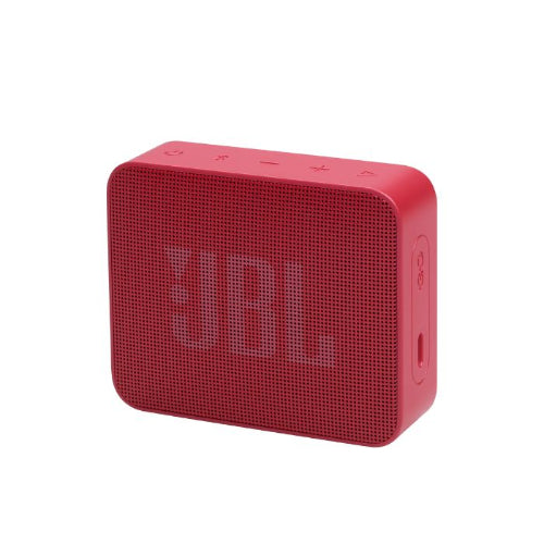 Red JBL speaker on a white background
