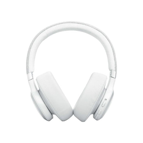 White headphones on a white background