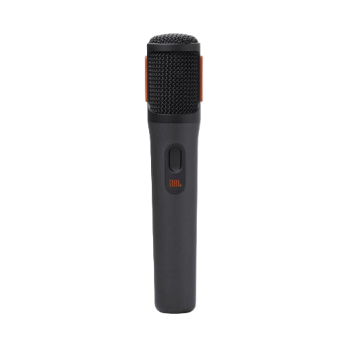 Black microphone with JBL logo on a white background